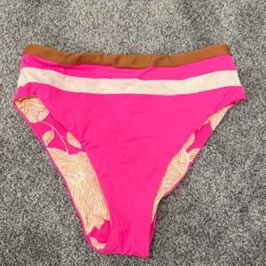 Maaji Pink and Brown Floral Bikini Bottom